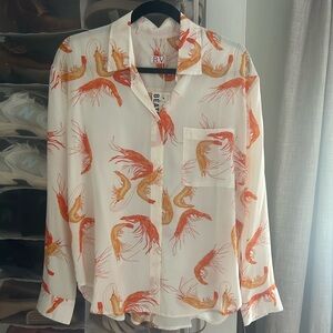 Beatrice Valenzuela Silk Shrimp Shirt (sheer)